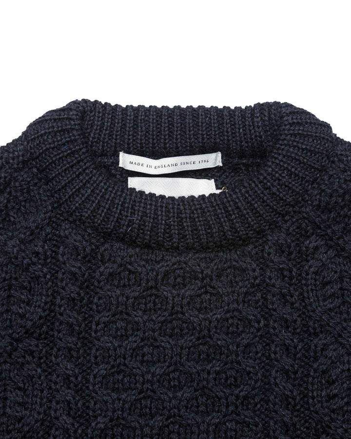 Hudson Aran Jumper in Navy