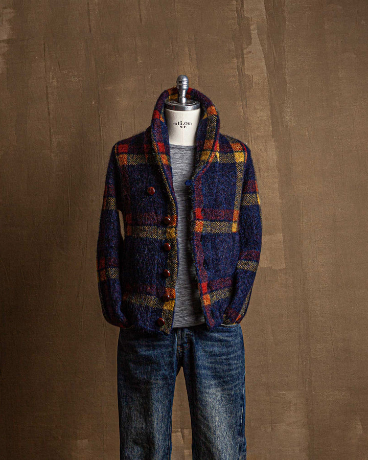 Mohair Jacket in Blue Plaid