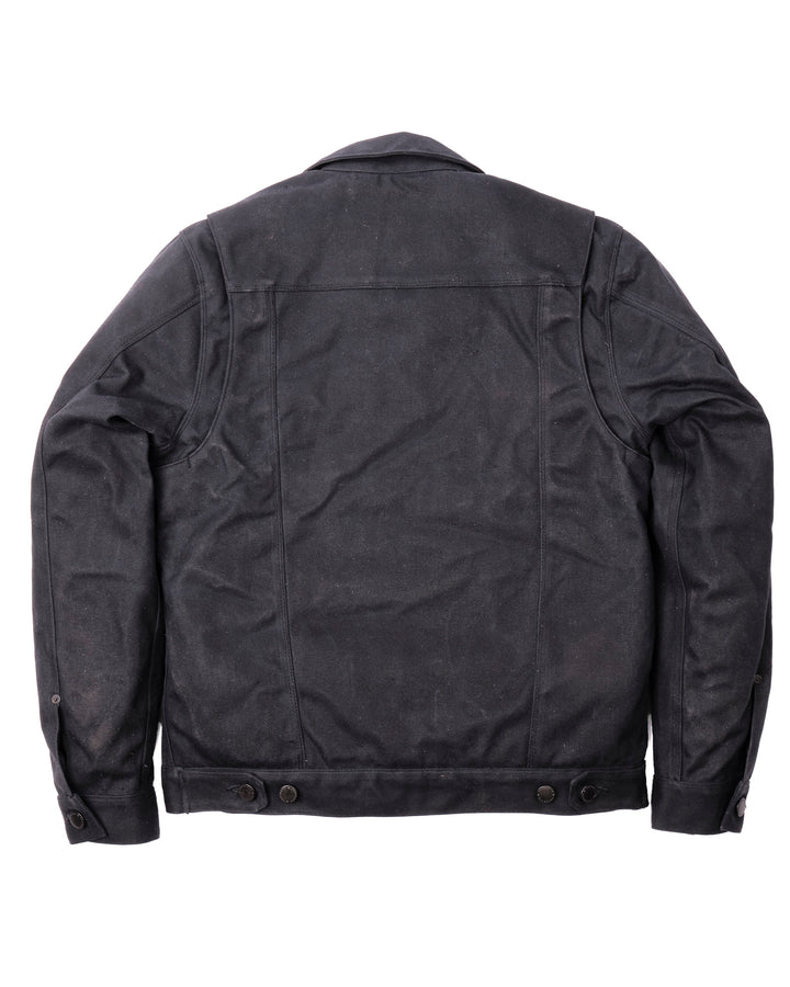 Alpaca Lined Waxed Riders Jacket - Black