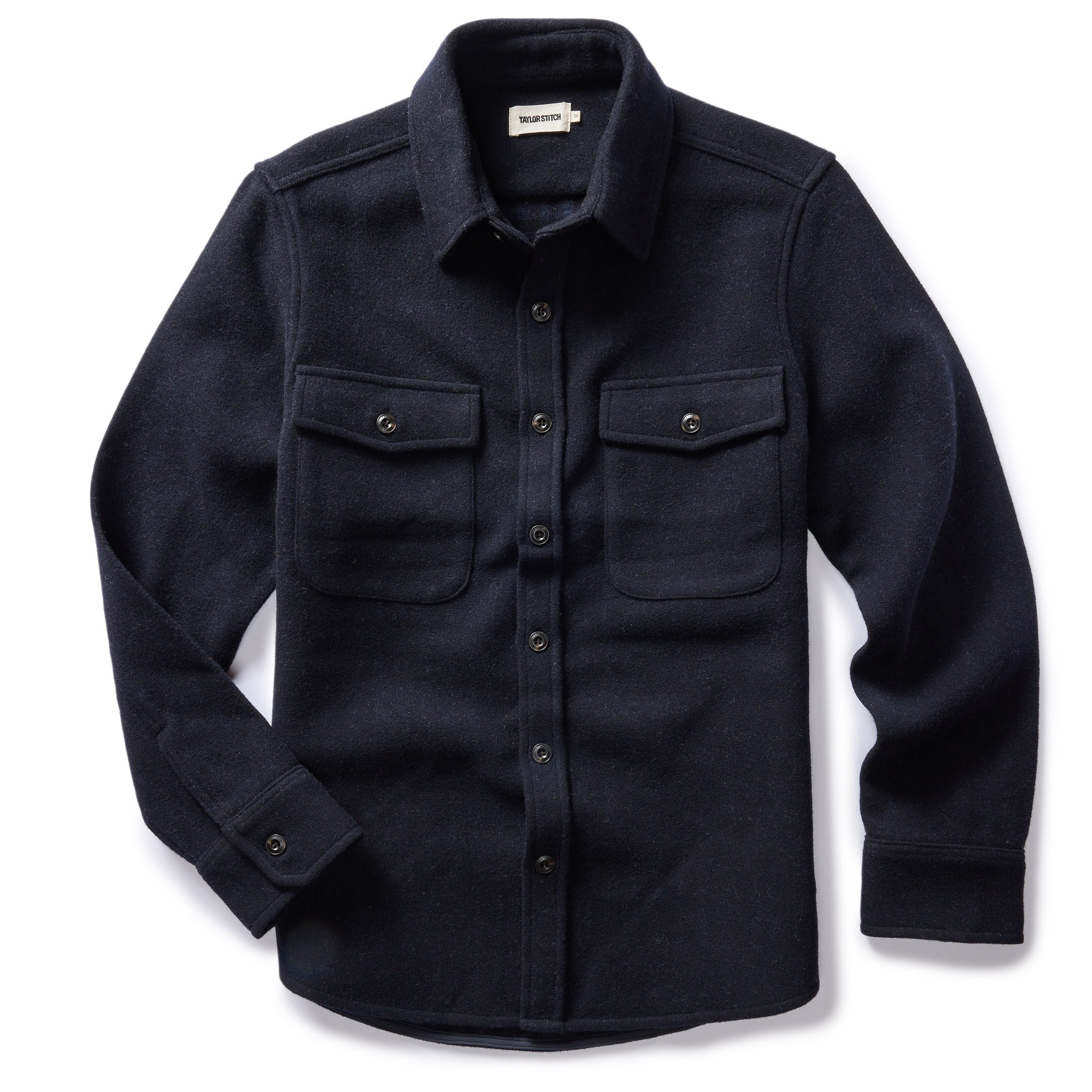 The Maritime Shirt Jacket in Dark Navy Wool