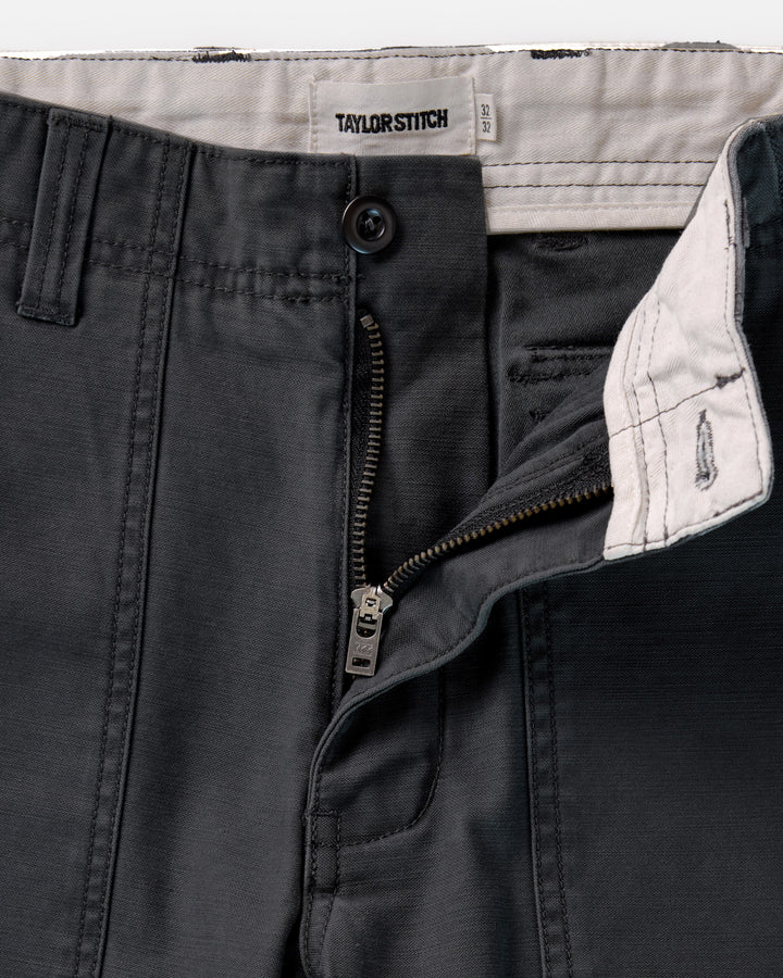 The Surplus Pant in Faded Black Reverse Sateen