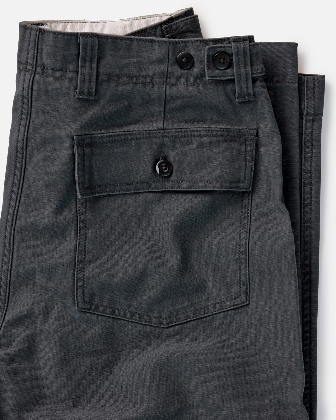 The Surplus Pant in Faded Black Reverse Sateen