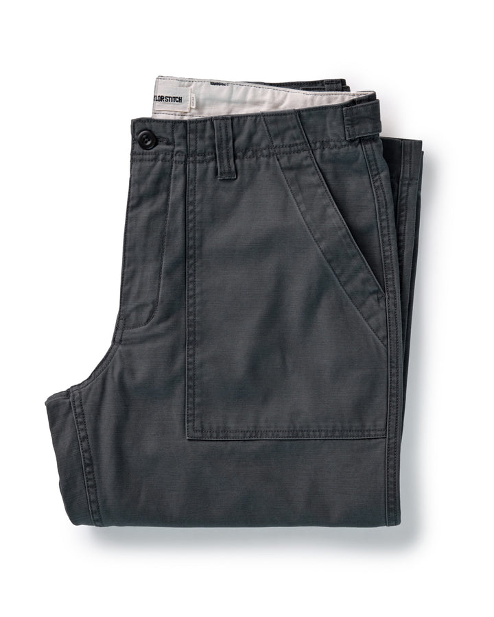 The Surplus Pant in Faded Black Reverse Sateen