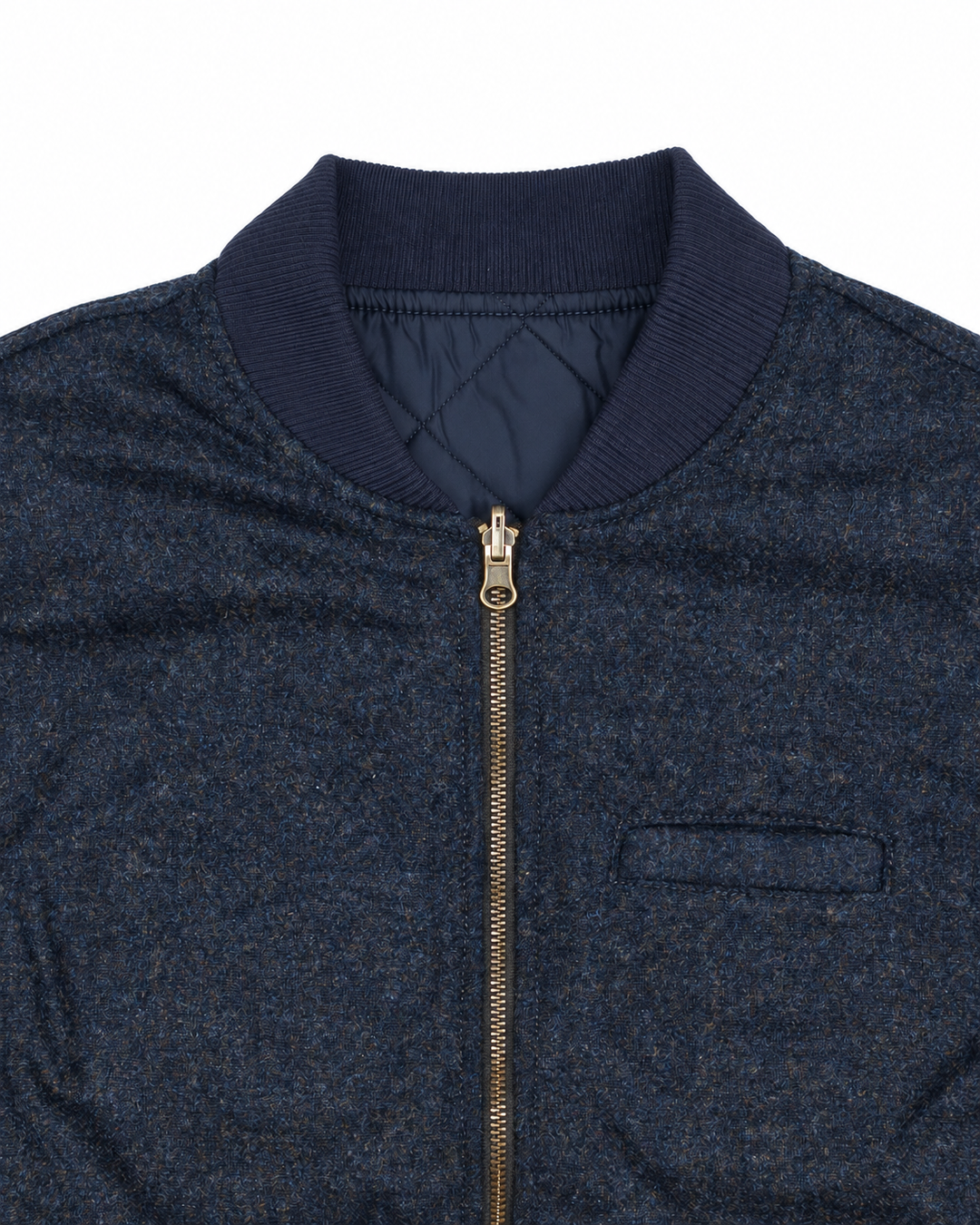 The Owl Reversible Vest in Navy Donegal
