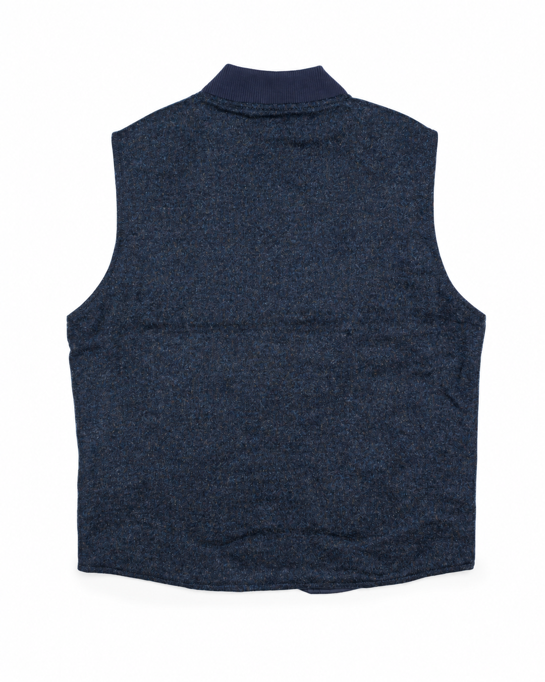The Owl Reversible Vest in Navy Donegal