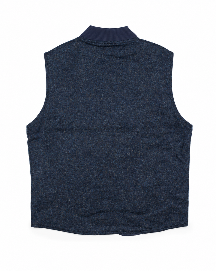 The Owl Reversible Vest in Navy Donegal