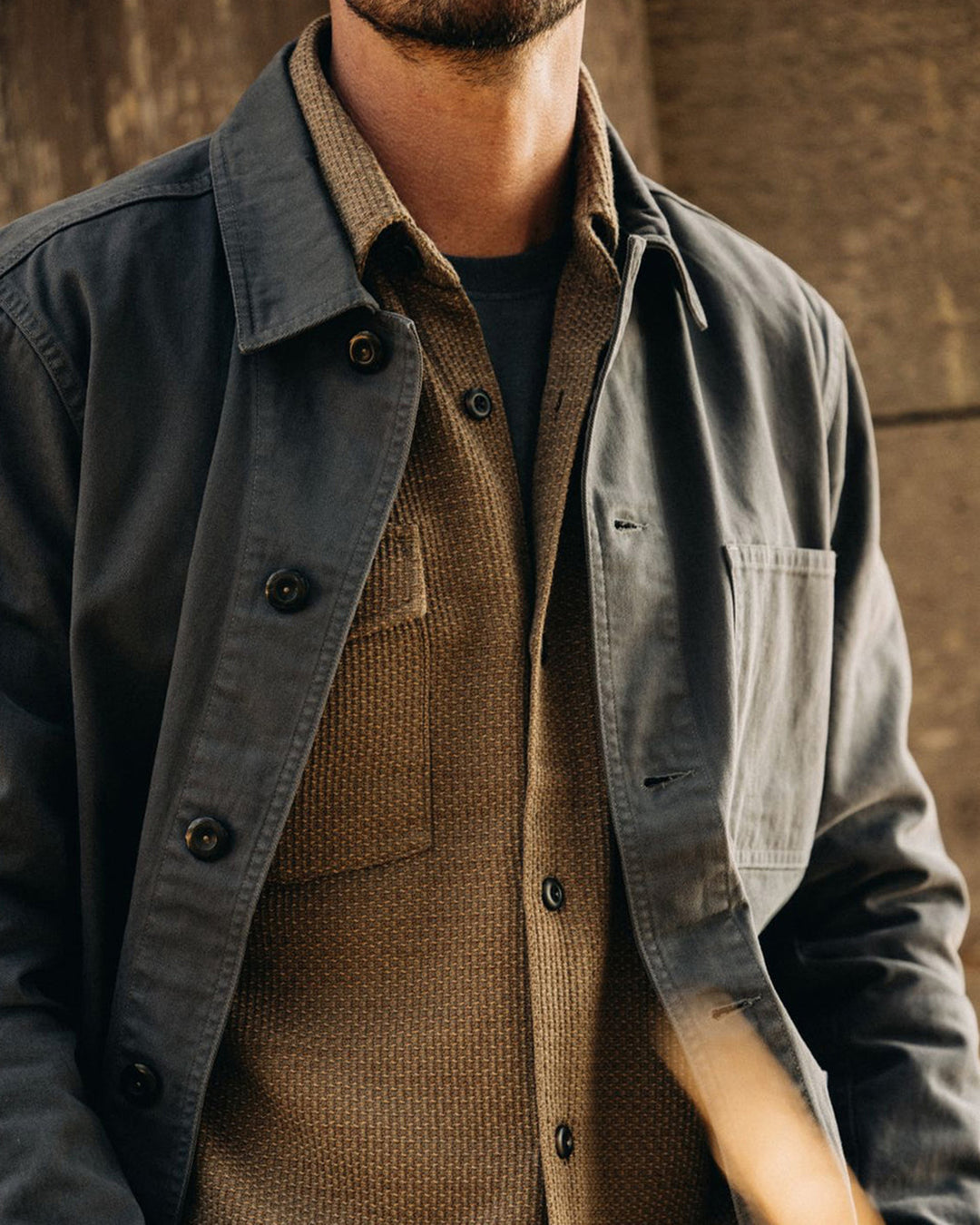 The Ojai Jacket in Organic Charcoal Foundation Twill