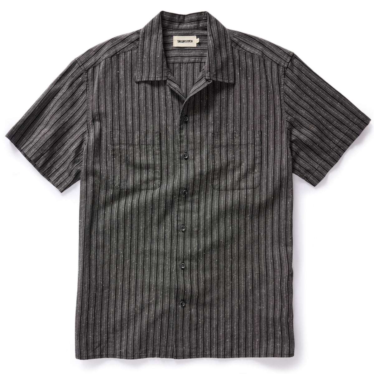 The Conrad Shirt in Black Indigo Slub Stripe