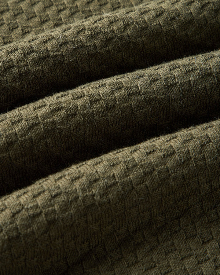 The Arlo Sweater Polo in Cilantro Texture Knit