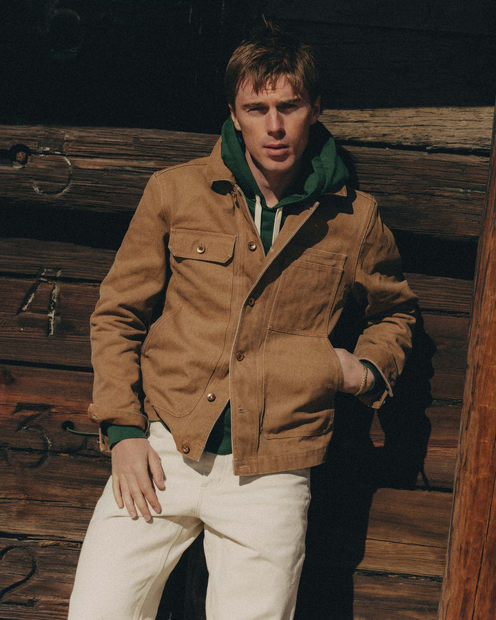 The Longshore Jacket in Tobacco Chipped Canvas