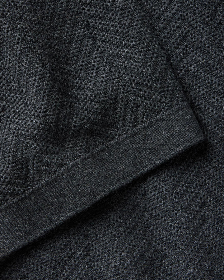 The Button Down Polo in Charcoal Herringbone