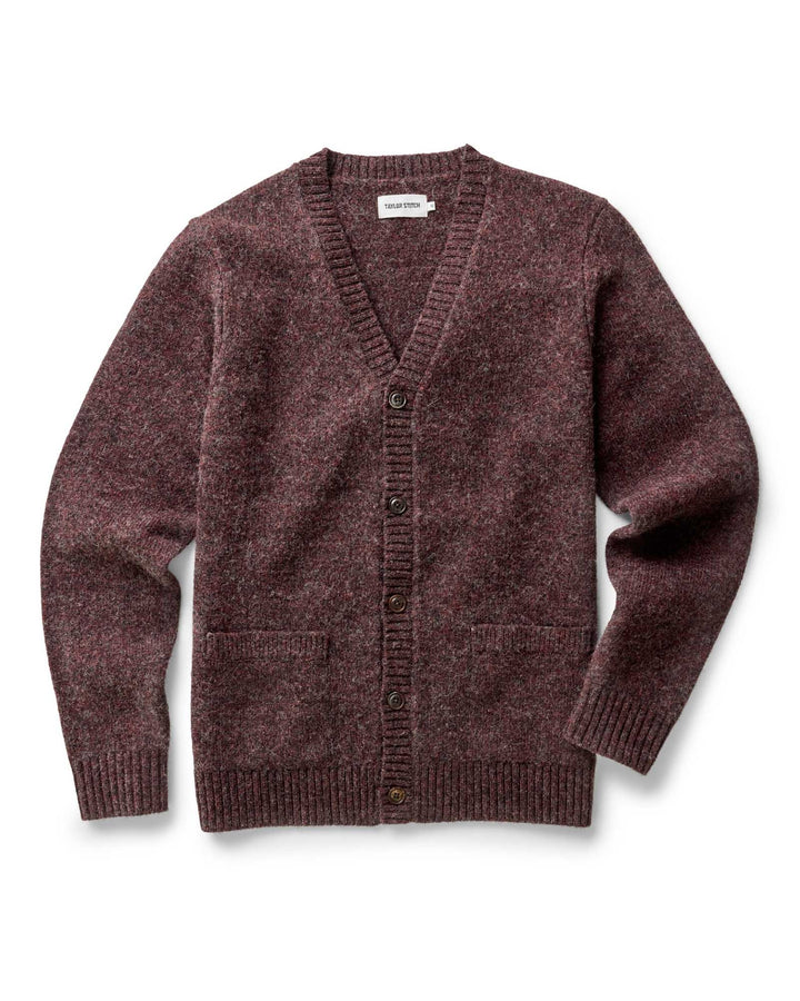 The Eastmoor Cardigan in Heather Port Wool