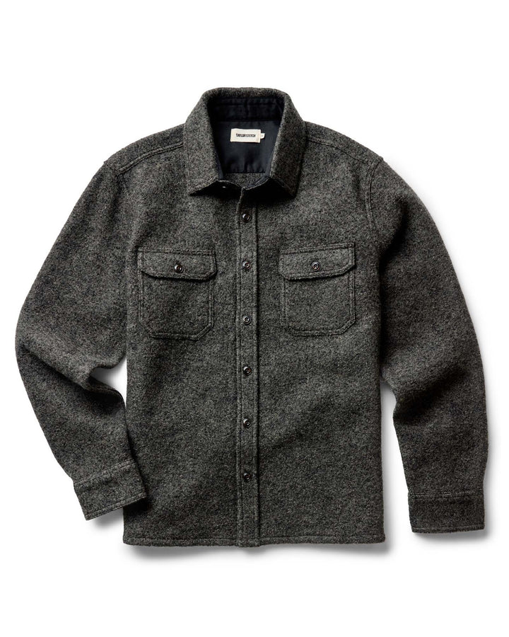 The Connor Overshirt in Heather Olive Boucle