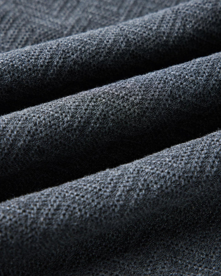 The Button Down Polo in Charcoal Herringbone