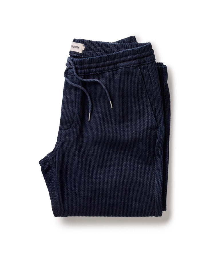 The Apres Pant in Rinsed Indigo Sashiko