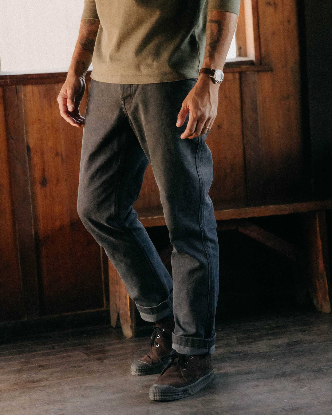 The Camp Pant in Coal Chipped Canvas