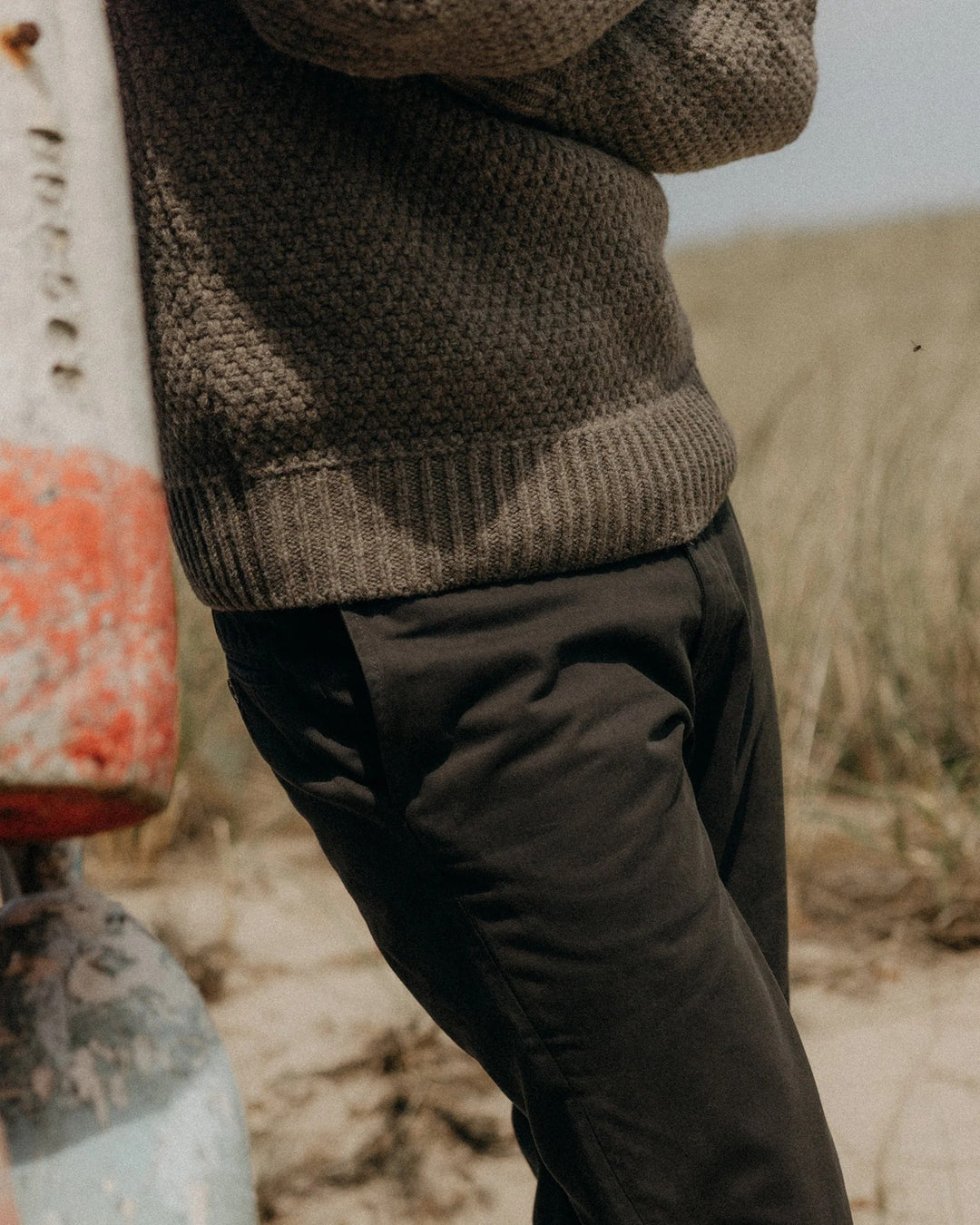 The Fisherman Sweater in Taupe Merino