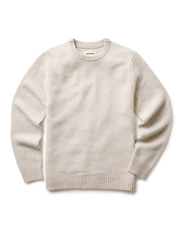 The Eastmoor Sweater in Heather Ivory Wool