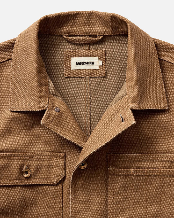 The Longshore Jacket in Tobacco Chipped Canvas