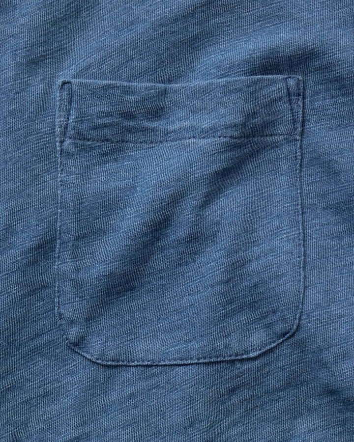 The Short Sleeve California in Washed Indigo Slub
