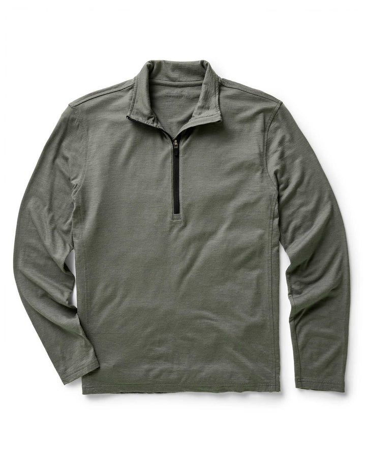 The Ridgeline Merino Half Zip in Field Olive