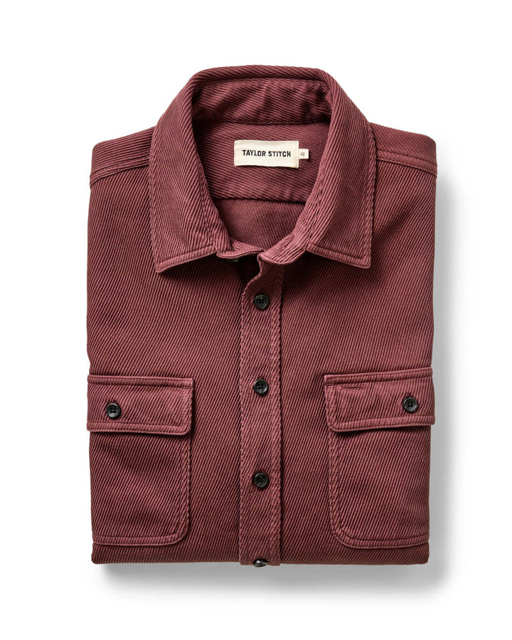 The Ledge Shirt in Dried Cherry Twill