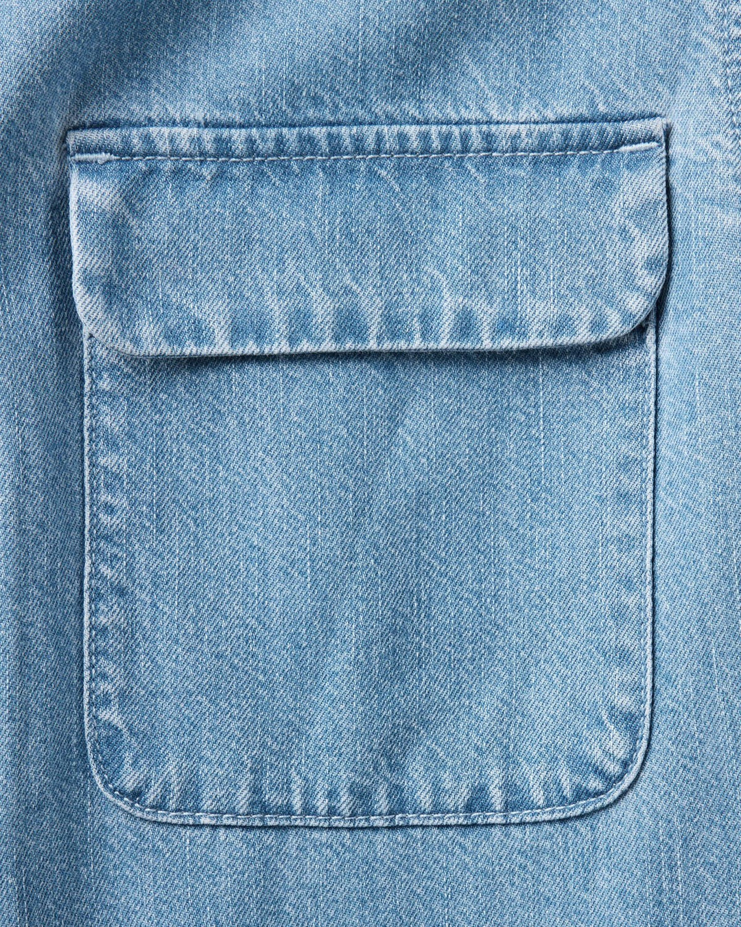 The Shore Shirt in Washed Indigo Twill
