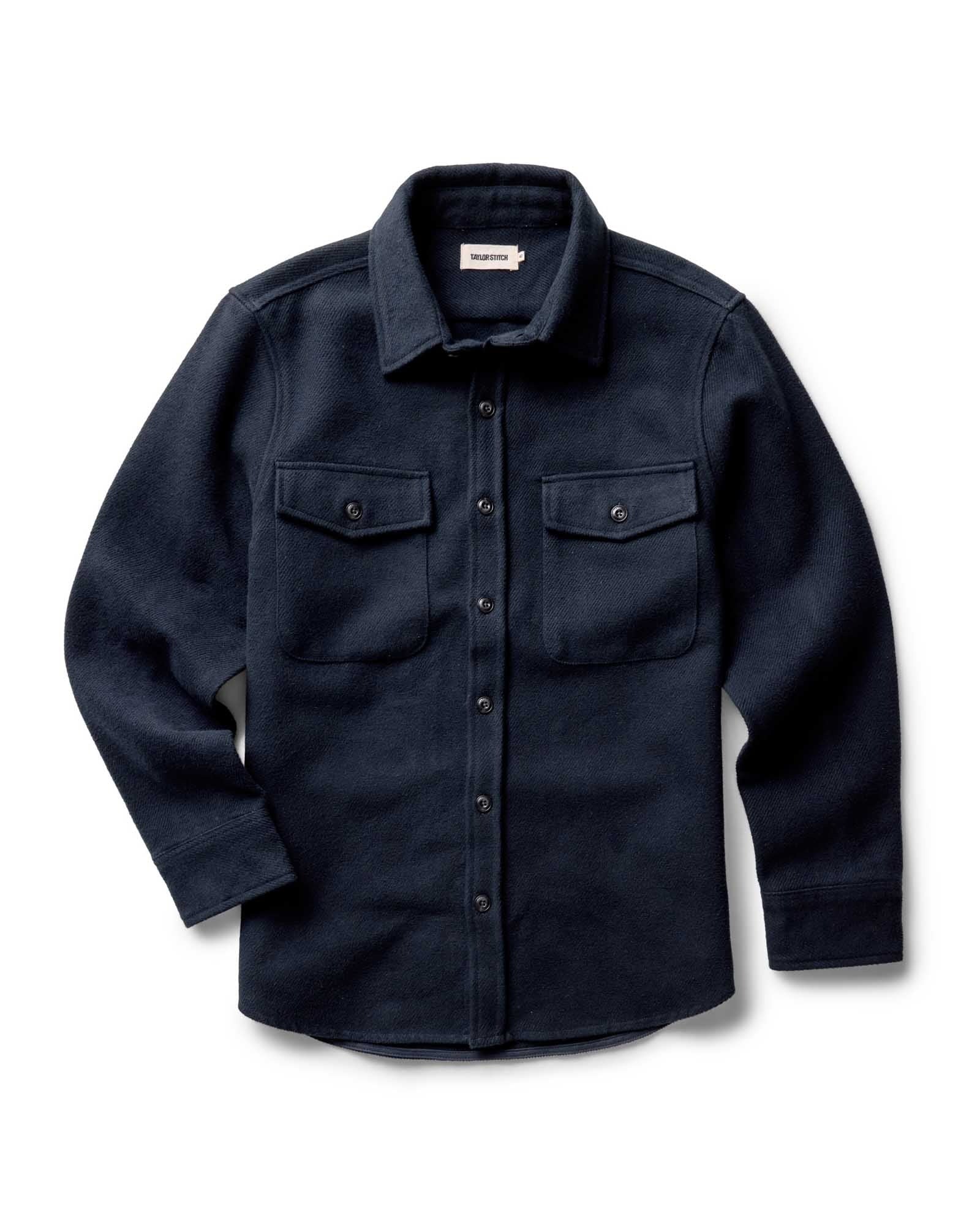 The Maritime Shirt Jacket in Dark Navy Moleskin Twill – The