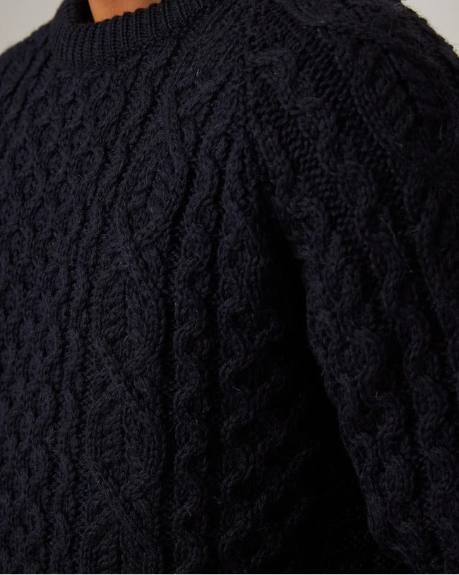 Hudson Aran Jumper in Navy