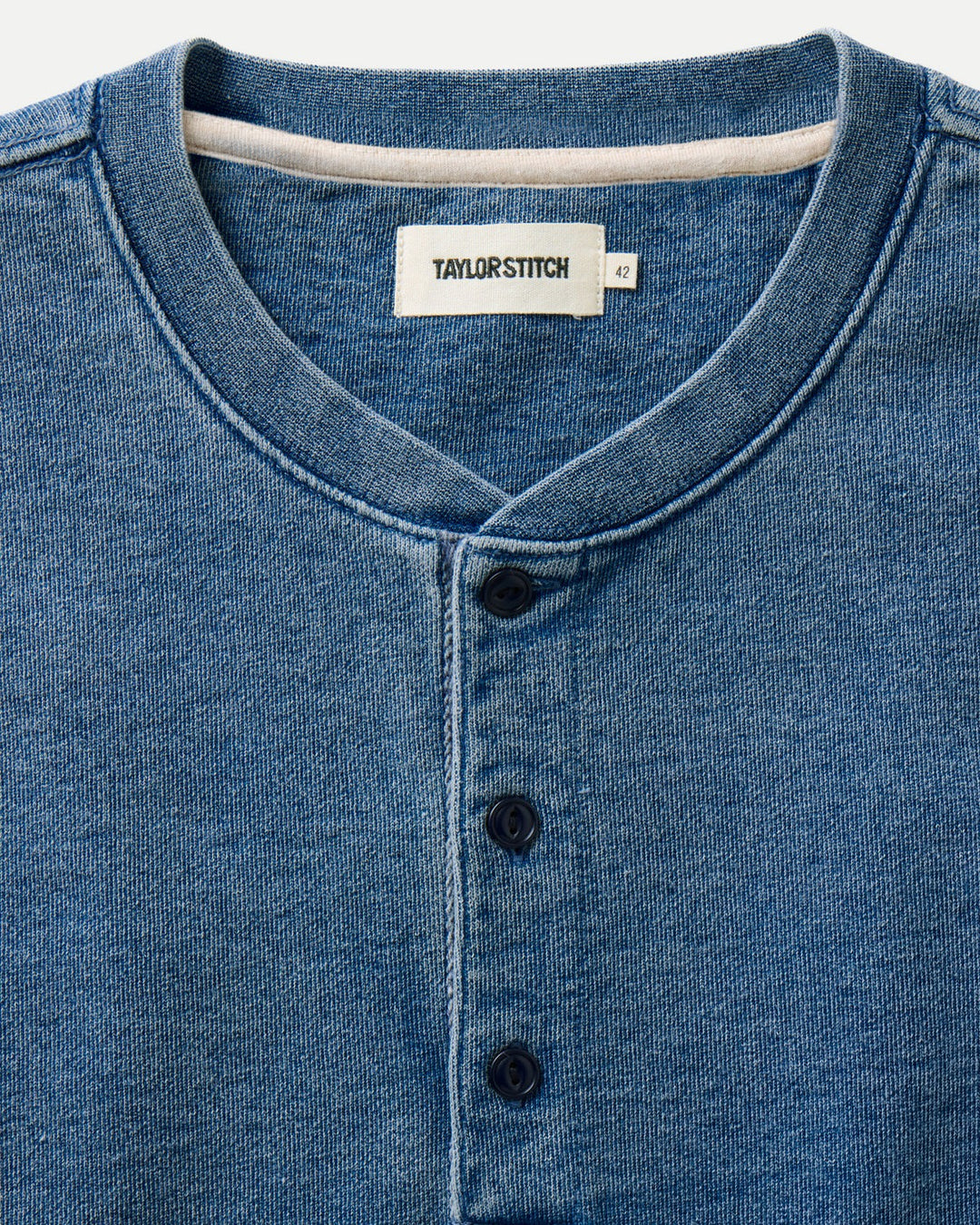 The Sunset Henley in Washed Indigo Terry