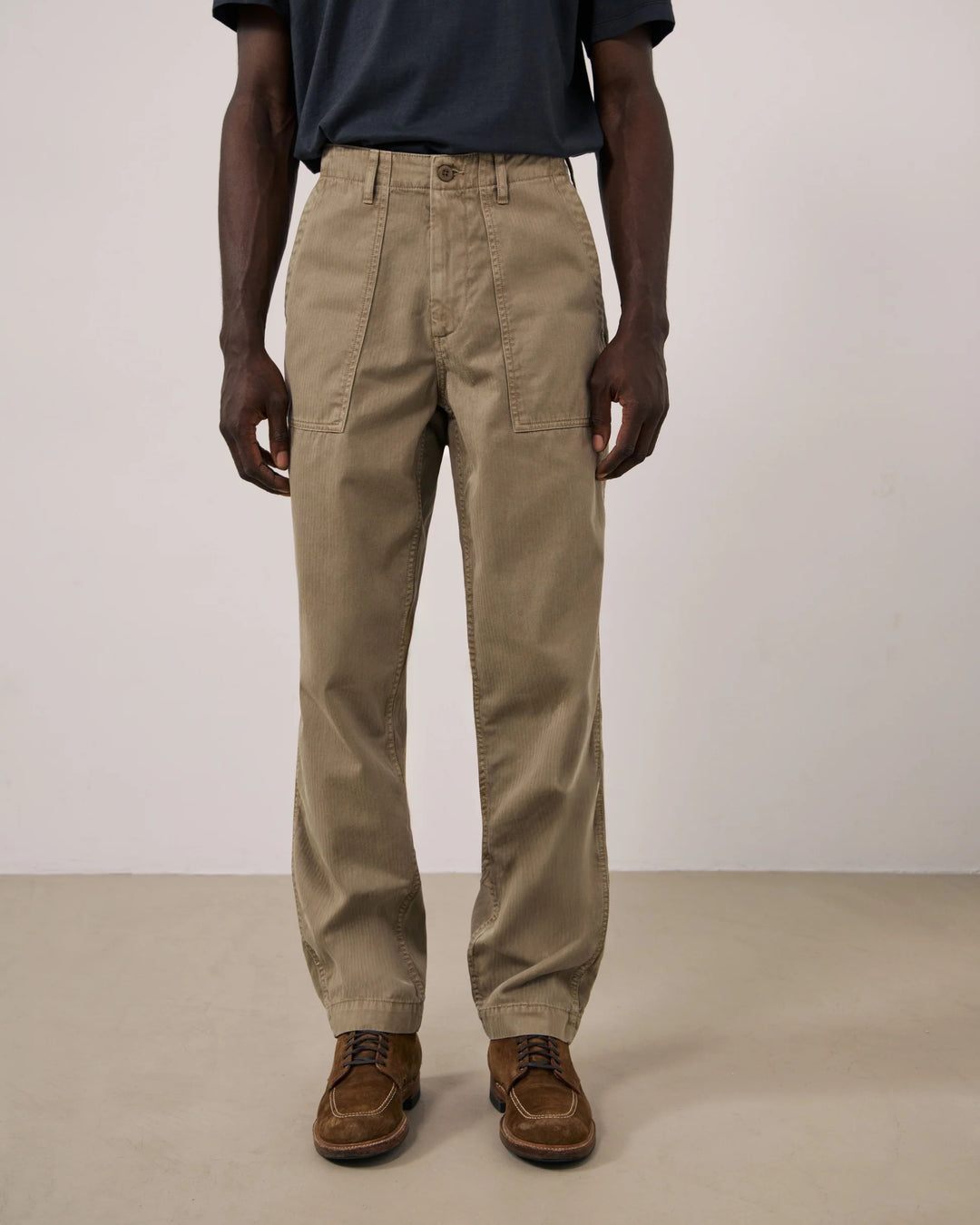 Fatigues in Khaki Herringbone