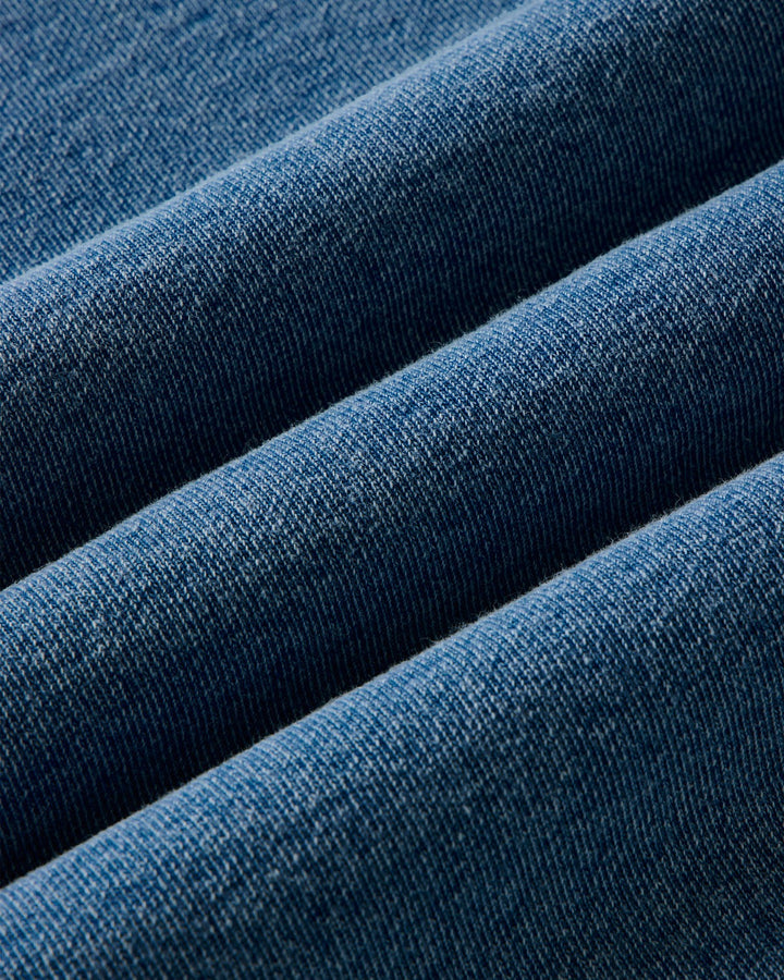 The Sunset Henley in Washed Indigo Terry