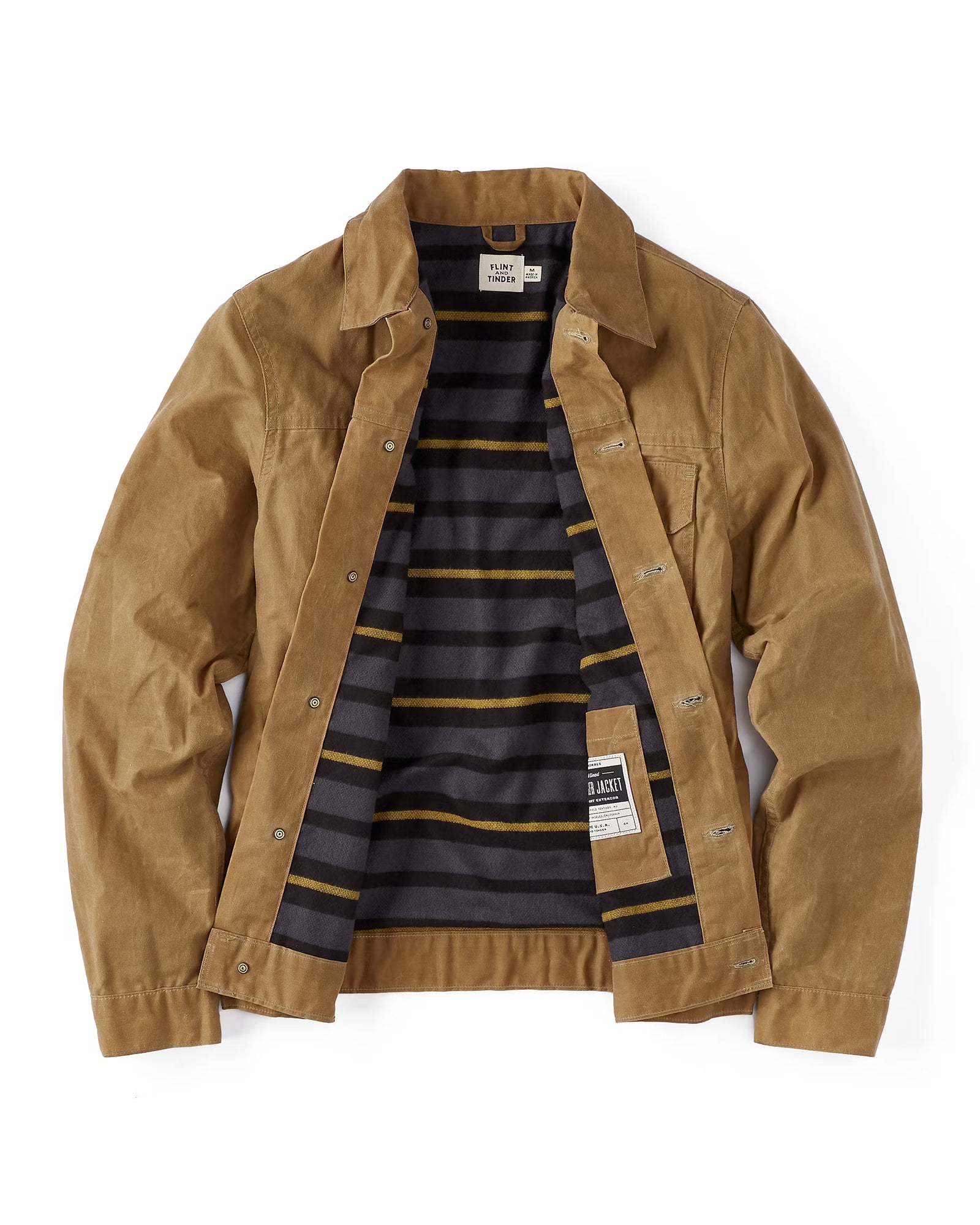 Flannel Lined Waxed Trucker Jacket in Field Tan – The Revive Club
