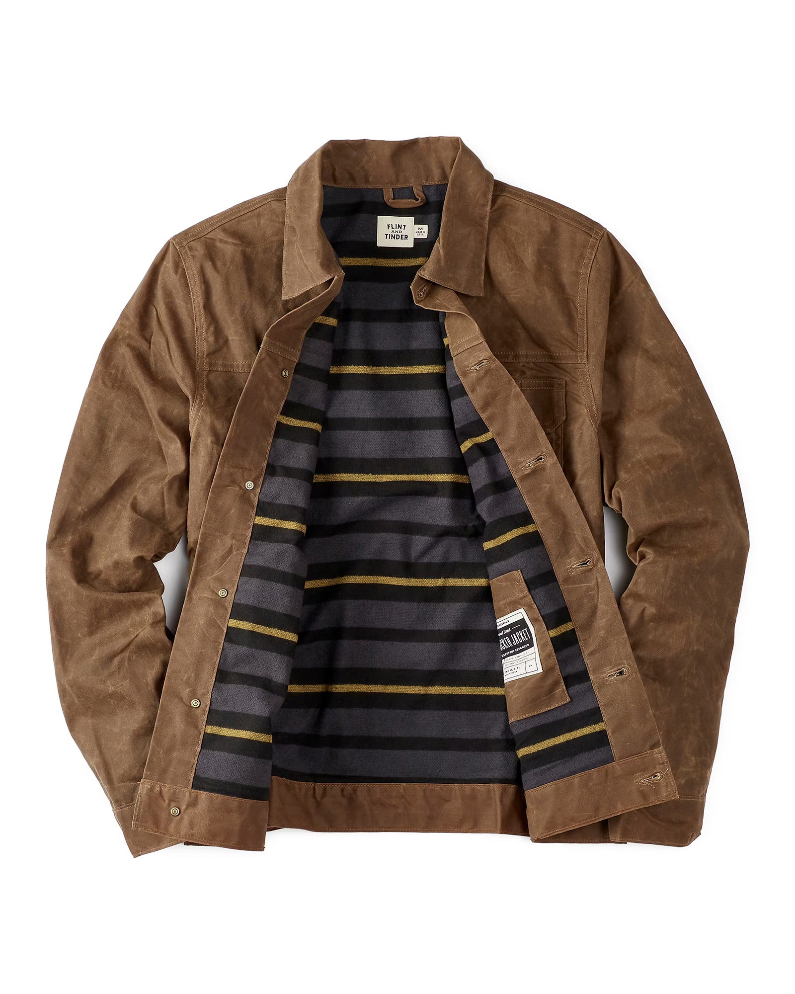 Flannel Lined Waxed Trucker Jacket in Havana – The Revive Club