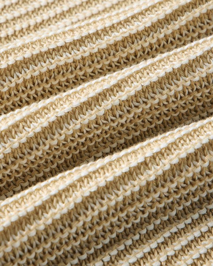The Valencia Sweater Polo in Sand Stripe