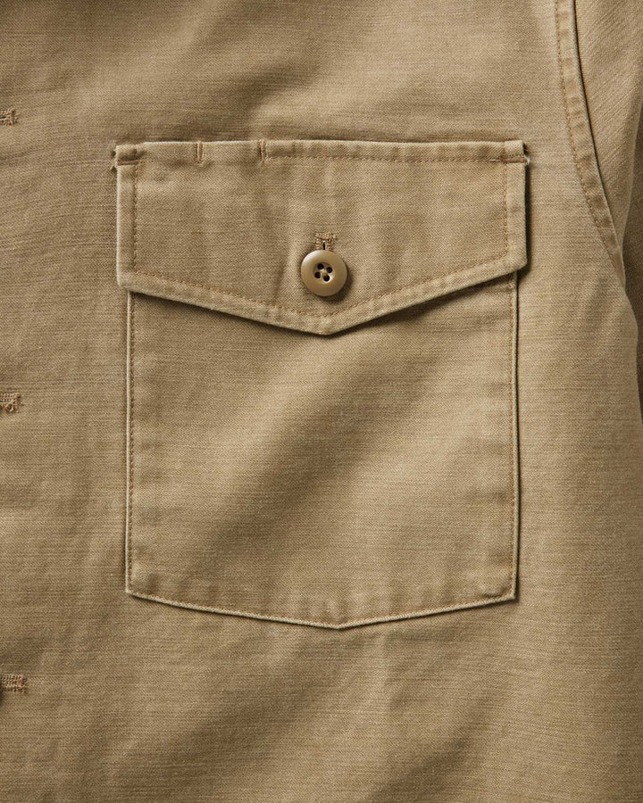 The Surplus Shirt in Field Khaki Reverse Sateen
