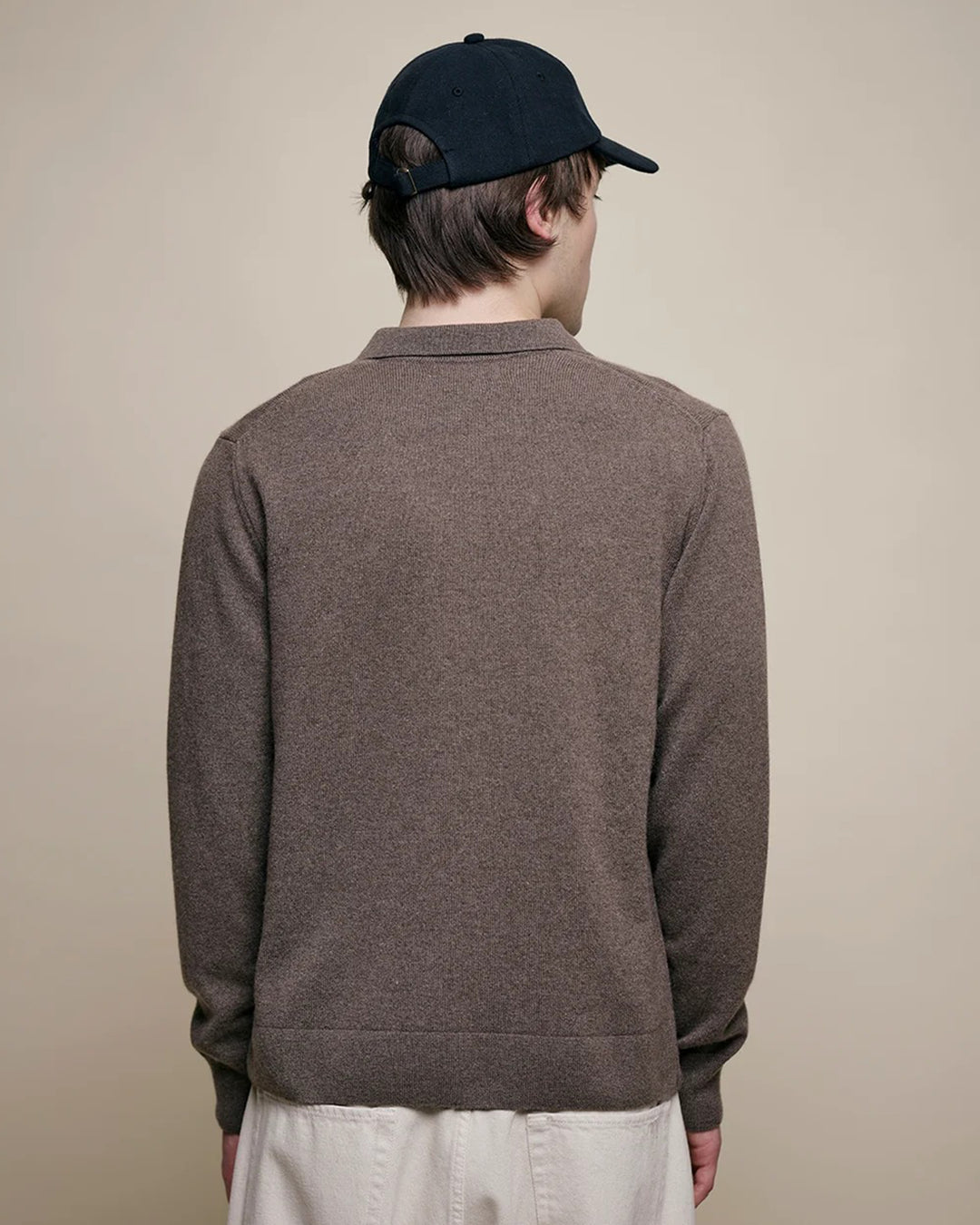 Knitted Polo Shirt in Grain