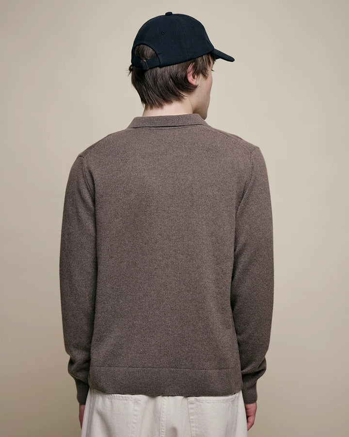 Knitted Polo Shirt in Grain