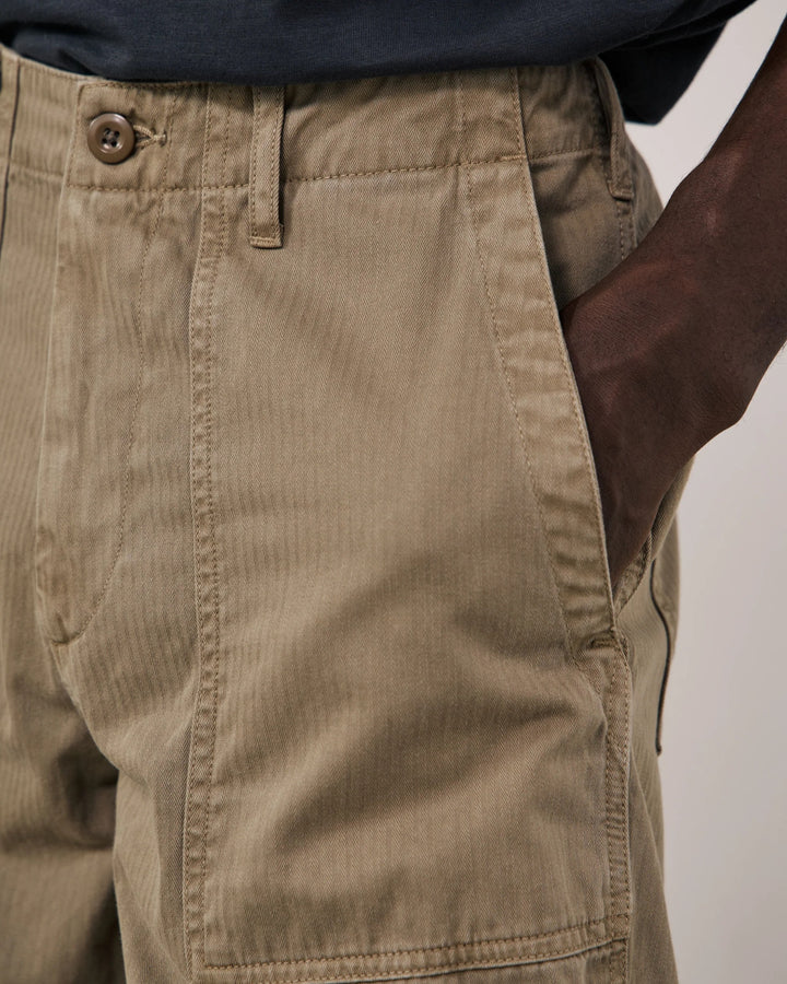 Fatigues in Khaki Herringbone