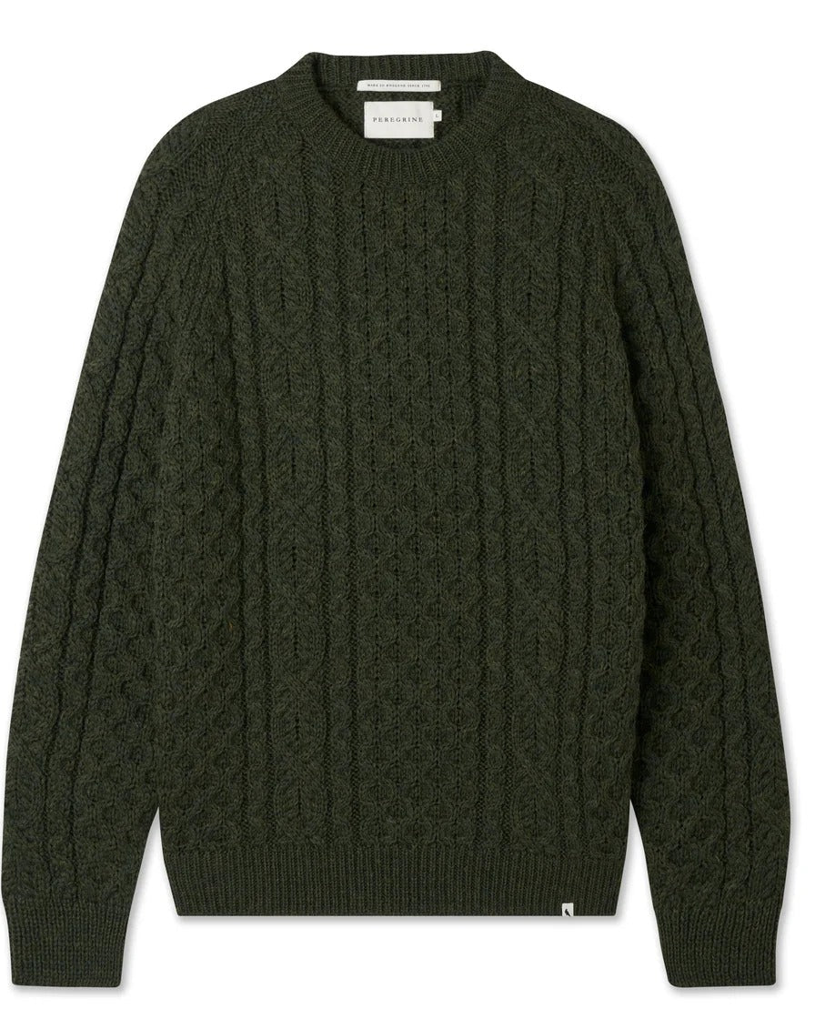 Hudson Aran Jumper in Olive