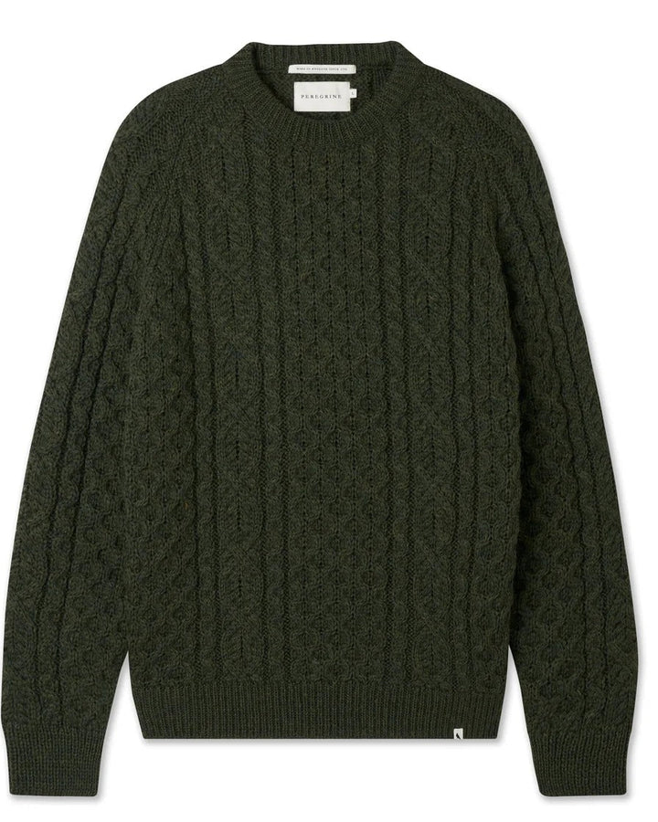 Hudson Aran Jumper in Olive