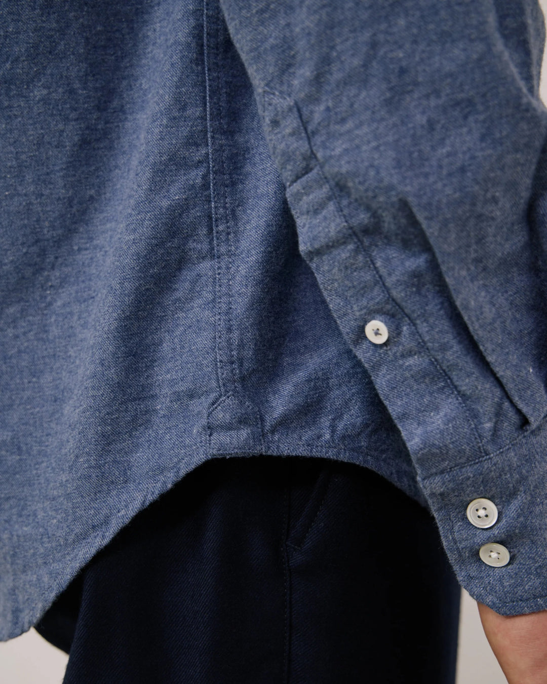 Paul Shirt in Denim Blue Flannel