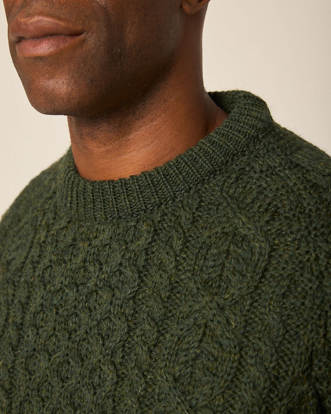 Hudson Aran Jumper in Olive