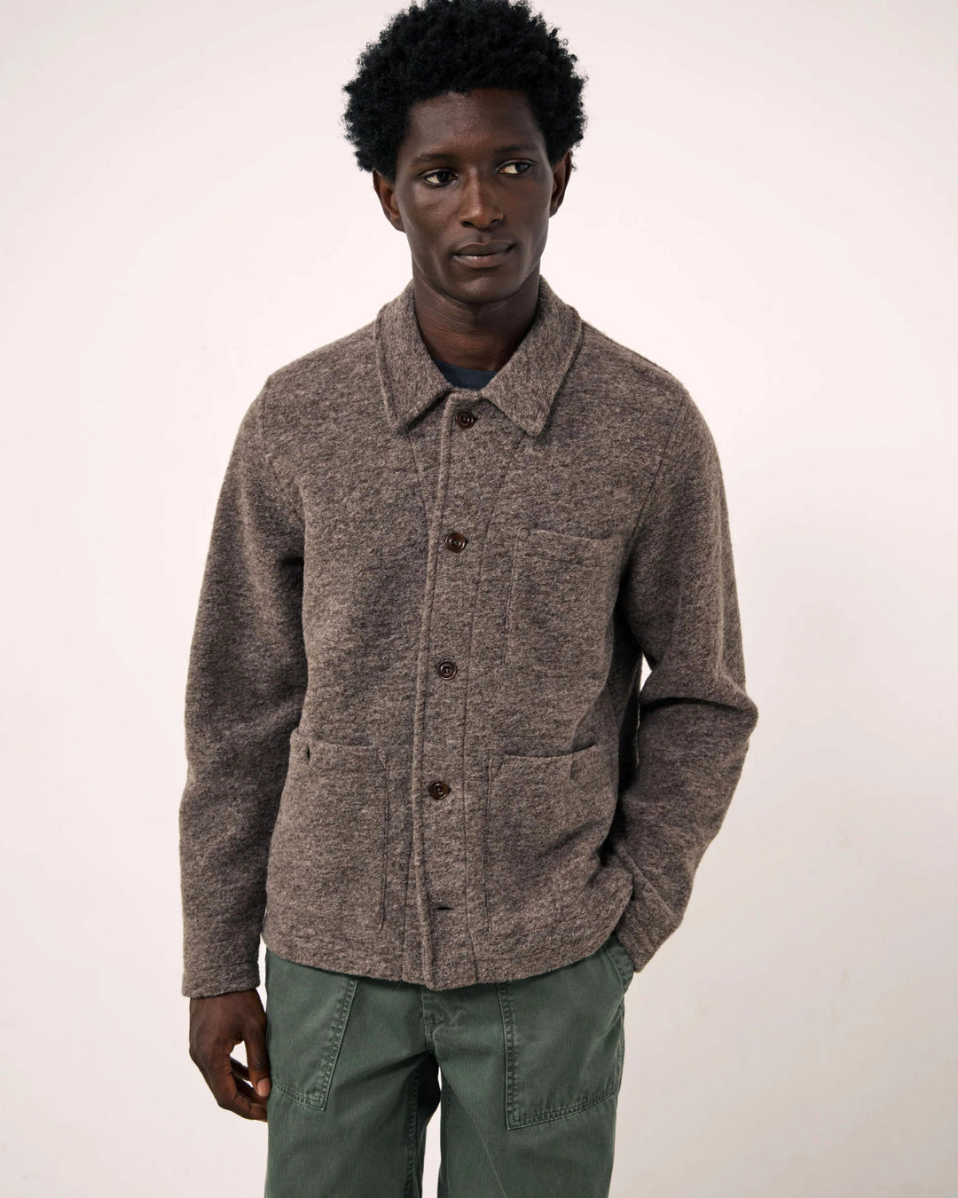 The Service Jacket in Taupe Wool