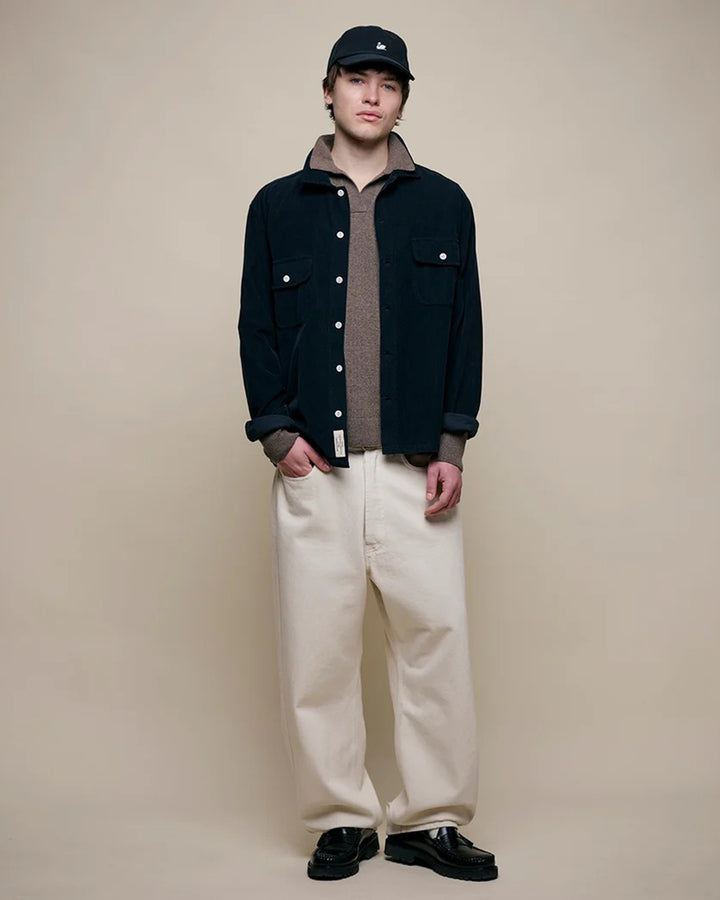 Knitted Polo Shirt in Grain