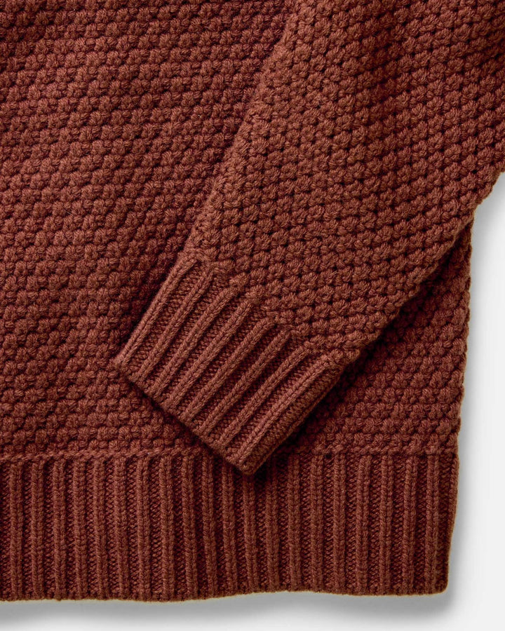 The Fisherman Sweater in Heather Brick Merino