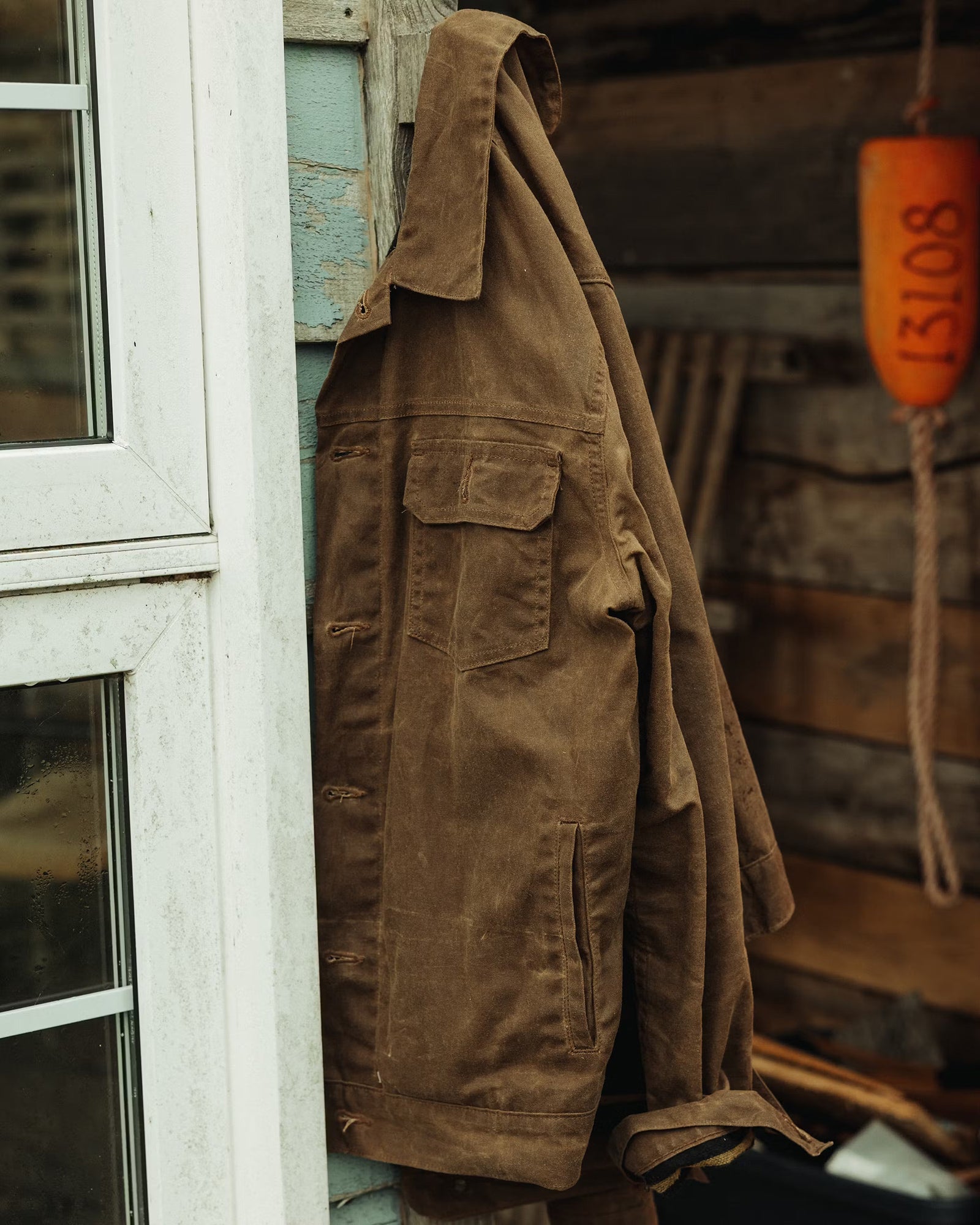 Flannel Lined Waxed Trucker Jacket in Havana – The Revive Club
