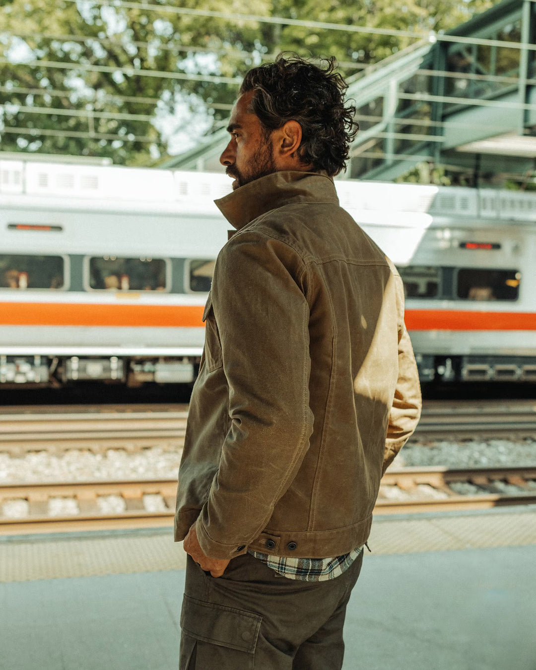 Flannel Lined Waxed Trucker Jacket in Field Tan – The Revive Club