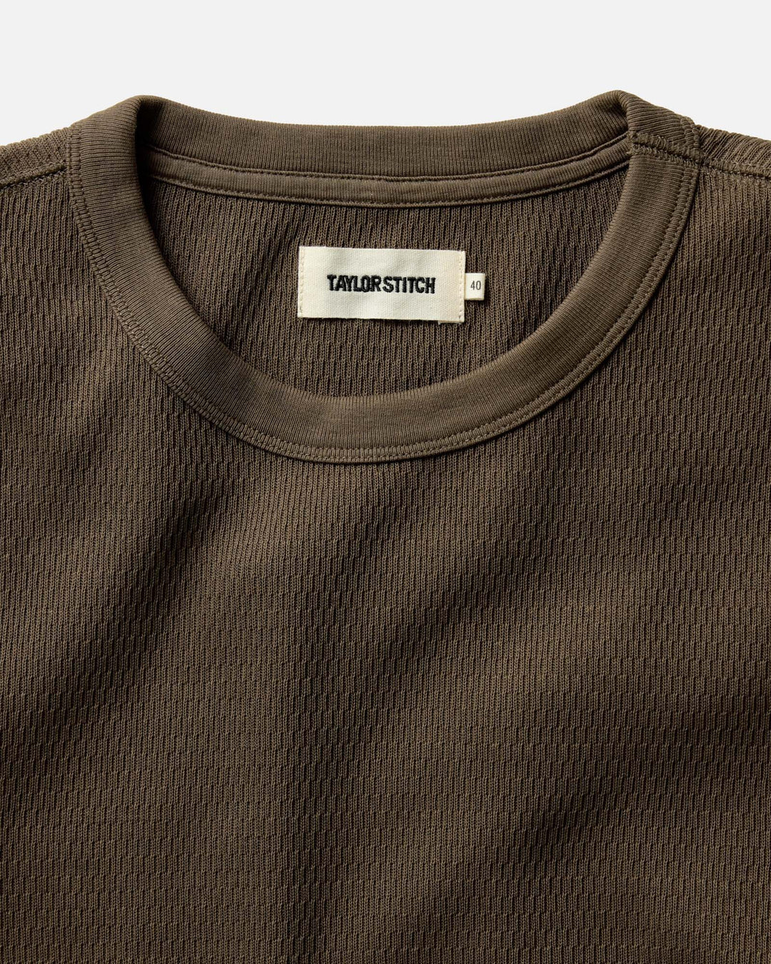 The Organic Cotton Crew in Fatigue Olive Waffle