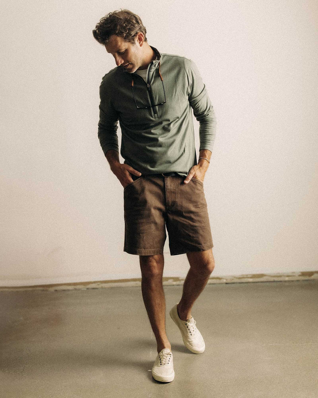 The Ridgeline Merino Half Zip in Field Olive